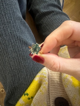 Iconic ring with moss agate