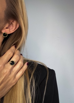 SNAKE Ring mit schwarzem Achat